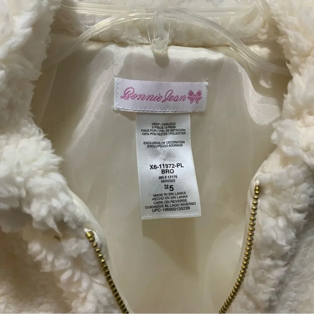 Bonnie Jean White Faux Fur Vest 5